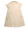 シャツワンピース 麻調合繊 ベージュ レディース