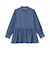 デニム風 ペプラム シャツブラウス 長袖 レディース