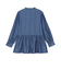 デニム風 ペプラム シャツブラウス 長袖 レディース