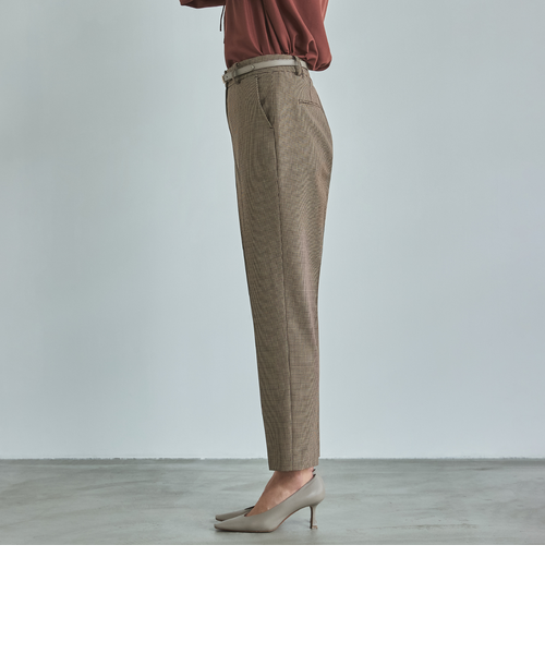 新品 ORIHICA エアーテックスパンセットアップ クロップドパンツ 織柄