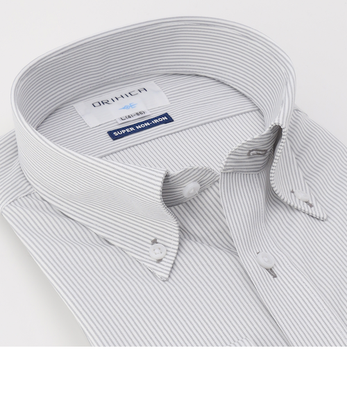 スーパーノンアイロンストレッチシャツ ボタンダウン ストライプ