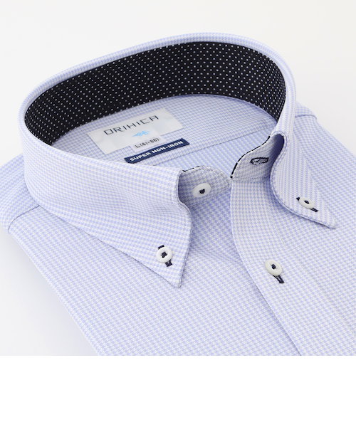 スーパーノンアイロンストレッチシャツ ボタンダウン 織柄｜オリヒカの