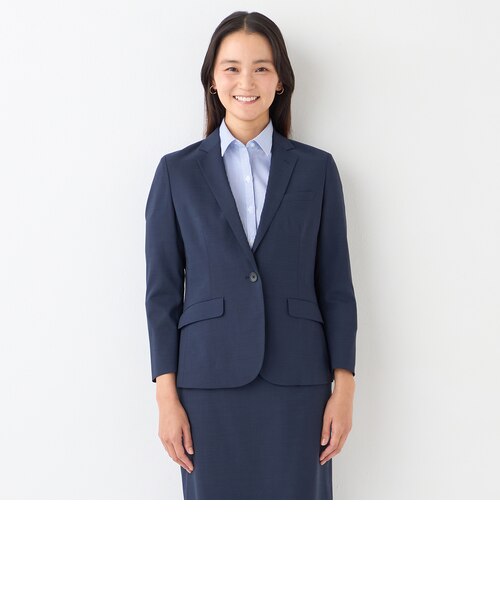エアーテックスパンセットアップ ノッチジャケット 9分袖 織柄