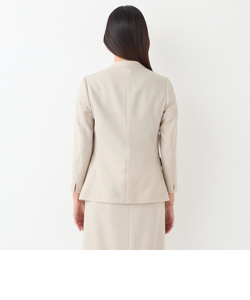 THE THIRD SUITS ノーカラージャケット 9分袖 麻調｜オリヒカの通販