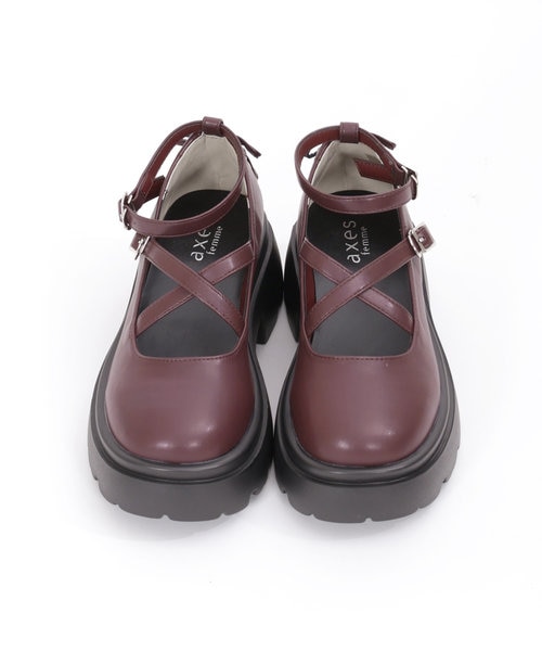 axes femme 厚底クロスストラップシューズ 厚底クロスストラップシューズ【期間限定価格】 | outlet | axes