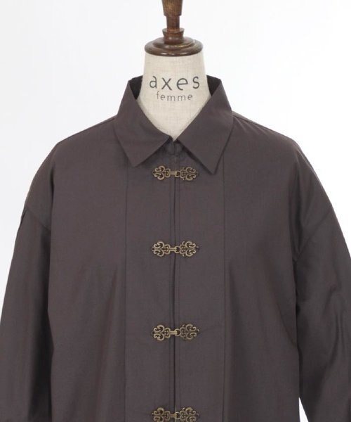 チャイナ風金具ロングシャツ｜アクシーズファムの通販｜&mall