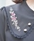 ローズ刺繍ビッグカラーブラウス