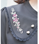 ローズ刺繍ビッグカラーブラウス