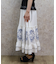 リボン×ブーケ刺繍スカート