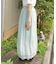 裾レース楊柳ワイドパンツ
