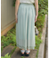 裾レース楊柳ワイドパンツ