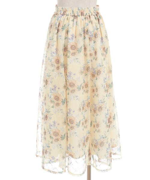ひまわり様　ロングスカート ひまわりの柄のロングスカート／ゆったりサイズも再入荷 | isica