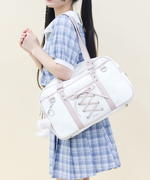 レースアップボストンバッグ｜アクシーズファムの通販｜&mall（アンド