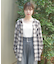 フード付きチェックシャツ