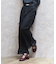 裾レースデニムストレートパンツ