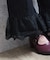 裾レースデニムストレートパンツ