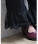 裾レースデニムストレートパンツ