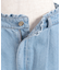 裾レースデニムストレートパンツ