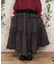 リボン付ロングティアードスカート