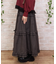 リボン付ロングティアードスカート