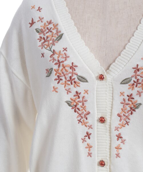 金木犀刺繍ニットカーディガン｜アクシーズファムの通販｜&mall