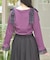 チェック柄シフォンリボンプルオーバー