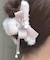 リボン×ファーヘアクリップ
