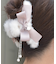 リボン×ファーヘアクリップ