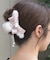 リボン×ファーヘアクリップ