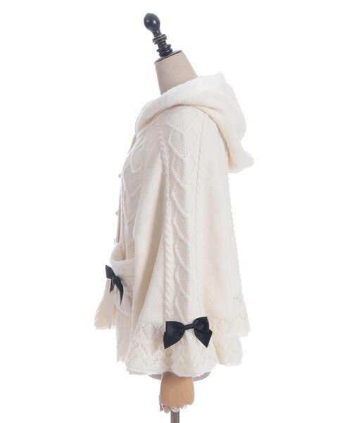 ファム ハート編柄裏ボアニットケープ｜アクシーズファムの通販｜&mall