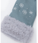 雪刺繍スエードファー手袋