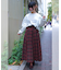 起毛チェック柄ロングスカート