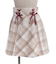 Ｗリボン起毛チェックミニスカート