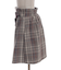 Ｗリボン起毛チェックミニスカート