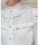 スタンドカラーフリルブラウス