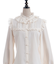 スタンドカラーフリルブラウス