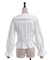 シャーリングフリル丸襟ブラウス