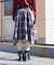 ベルト付チェックイレヘムスカート