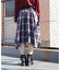 ベルト付チェックイレヘムスカート