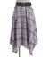 ベルト付チェックイレヘムスカート