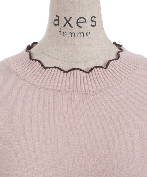 ハート釦バイカラーニットPO｜アクシーズファムの通販｜&mall