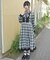 チェック切替シャツワンピース