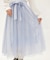 チュール×レースロングスカート