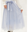 チュール×レースロングスカート