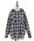 フード付きチェックシャツ