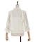 レース×シフォン七分袖ブラウス