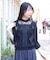 レース×シフォン七分袖ブラウス