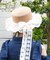 レースリボン付き雑材風ハット