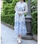紫陽花柄ショルダーリボンワンピース