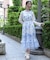紫陽花柄ショルダーリボンワンピース